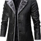 Black Sheepskin Faux Fur Trench: Stylish Single-Breasted Jacket