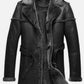 dmade Men's Grey Fur Black Real Sheepskin bomber Leather Duffle Coat Leather jacket s,Mens Leather Coats and jackets ,Leather Jacket women s|Leather coats for men 