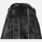 Handmade Grey Fur Black Sheepskin Bomber Leather Coat