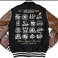 Back of Negro League Baseball S9 varsity jacket with team logo embroidery