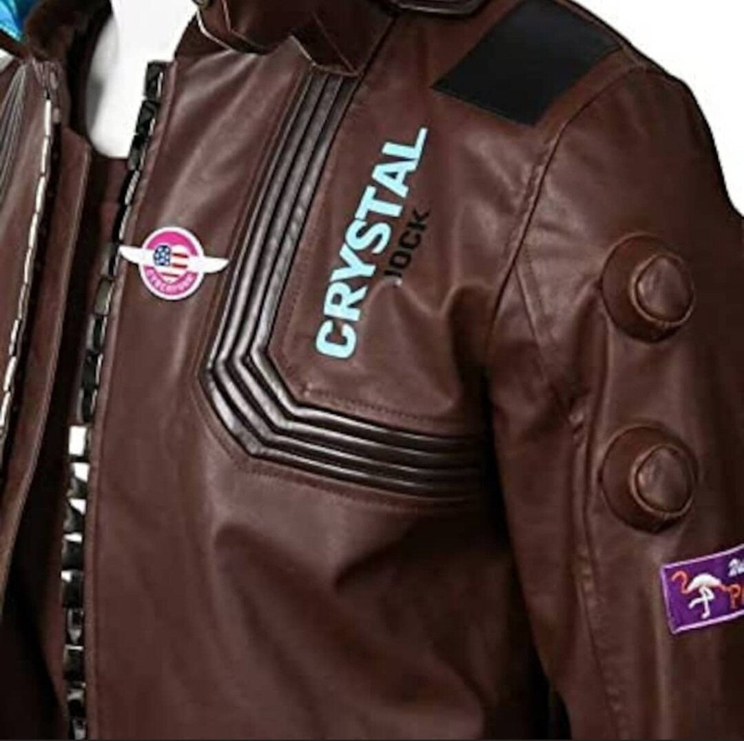 Samurai Bomber Jacket - Faux Leather Coat for Men