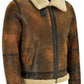 Men's Bomber Shearling Fur Motorcycle Jacket