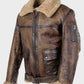 Men's Bomber Shearling Fur Motorcycle Brown Real Sheep Fur Leather Jacket - Men's Bomber Flying Fur Coat Leather jacket s,Mens Leather Coats and jackets ,Leather Jacket women s|Leather coats for men 