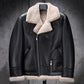 Men's Bomber Shearling Fur Motorcycle Black  Fur Leather Jacket - Men's Bomber Flying Fur Coat Leather jacket s,Mens Leather Coats and jackets ,Leather Jacket women s