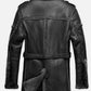 Handmade Grey Fur Black Sheepskin Bomber Leather Coat
