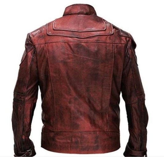 Star-Lord Maroon Leather Jacket for Men