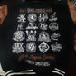Close-up of team logo embroidery on the back of the Negro League Baseball S9 jacket