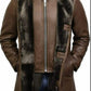 Men’s Bomber Fur Shearling Sheepskin Leather Coat