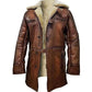 Men's Brown Bomber Fur Shearling Warm Duffle Leather Coat Leather jacket s,Mens Leather Coats and jackets ,Leather Jacket women s|Leather coats for men 